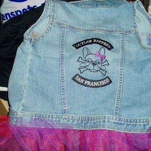 Fall Denim Dog Biker Jacket